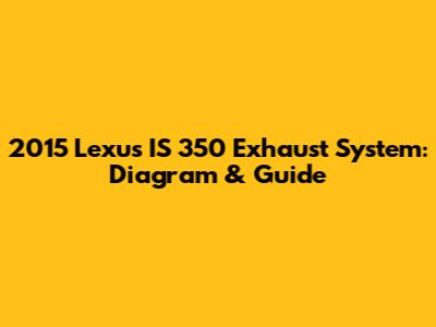 2015 Lexus IS 350 Exhaust System: Diagram & Guide