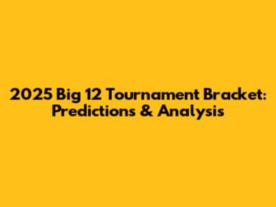2025 Big 12 Tournament Bracket: Predictions & Analysis