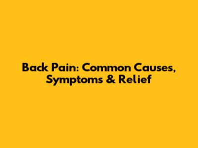 Back Pain: Common Causes, Symptoms & Relief