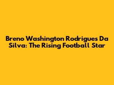 Breno Washington Rodrigues Da Silva: The Rising Football Star