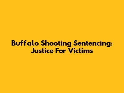 Buffalo Shooting Sentencing: Justice For Victims