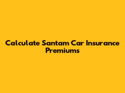 Calculate Santam Car Insurance Premiums