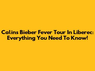 Calin's Bieber Fever Tour In Liberec: Everything You Need To Know!