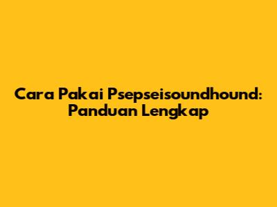 Cara Pakai Psepseisoundhound: Panduan Lengkap