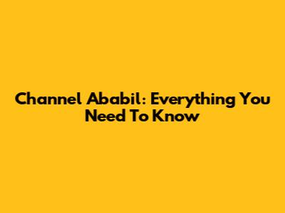 Channel Ababil: Everything You Need To Know