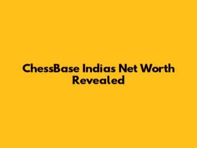 ChessBase India's Net Worth Revealed
