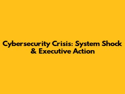 Cybersecurity Crisis: System Shock & Executive Action