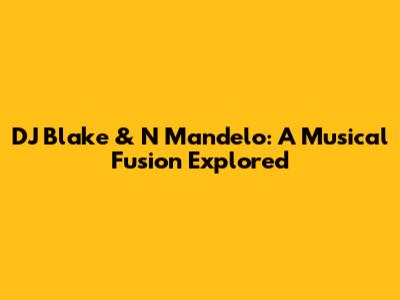 DJ Blake & N Mandelo: A Musical Fusion Explored
