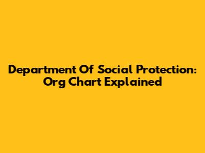 Department Of Social Protection: Org Chart Explained