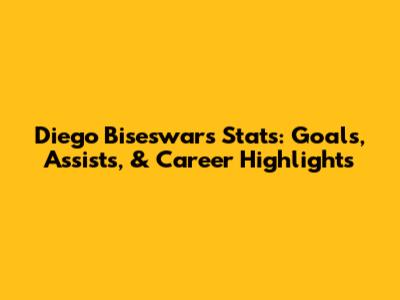 Diego Biseswar's Stats: Goals, Assists, & Career Highlights