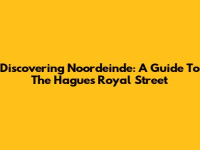 Discovering Noordeinde: A Guide To The Hague's Royal Street