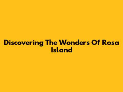 Discovering The Wonders Of Rosa Island