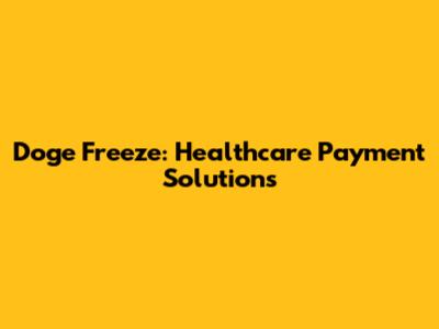 Doge Freeze: Healthcare Payment Solutions