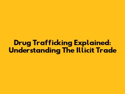 Drug Trafficking Explained: Understanding The Illicit Trade