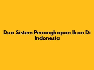 Dua Sistem Penangkapan Ikan Di Indonesia