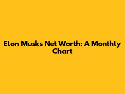 Elon Musk's Net Worth: A Monthly Chart