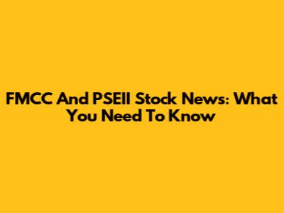 FMCC And PSEII Stock News: What You Need To Know