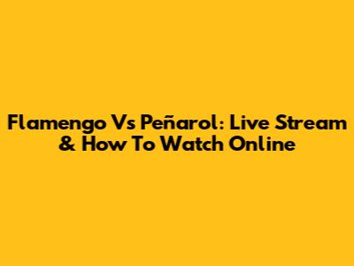 Flamengo Vs Peñarol: Live Stream & How To Watch Online