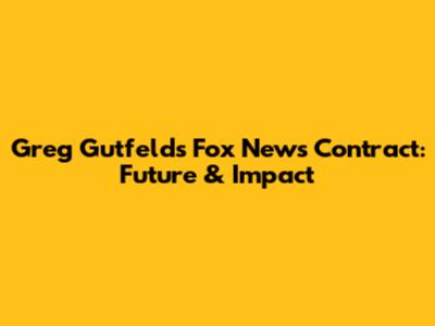 Greg Gutfeld's Fox News Contract: Future & Impact