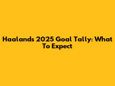 Haaland's 2025 Goal Tally: What To Expect