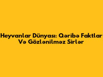 Heyvanlar Dünyası: Qəribə Faktlar Və Gözlənilməz Sirlər