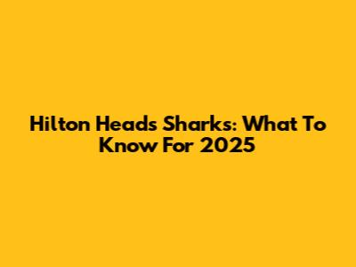 Hilton Head's Sharks: What To Know For 2025