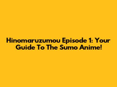 Hinomaruzumou Episode 1: Your Guide To The Sumo Anime!