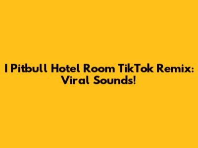 I Pitbull Hotel Room TikTok Remix: Viral Sounds!