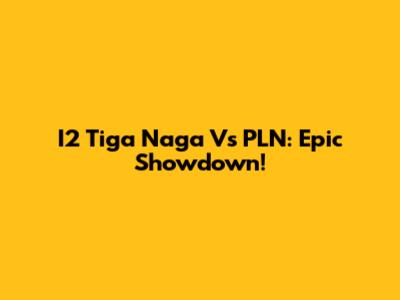 I2 Tiga Naga Vs PLN: Epic Showdown!