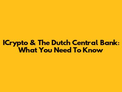 ICrypto & The Dutch Central Bank: What You Need To Know