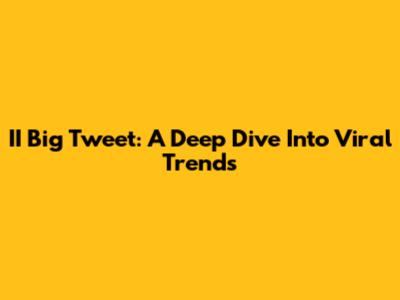II Big Tweet: A Deep Dive Into Viral Trends