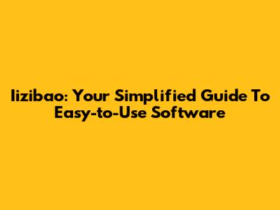 Iizibao: Your Simplified Guide To Easy-to-Use Software