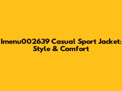 Imenu002639 Casual Sport Jacket: Style & Comfort