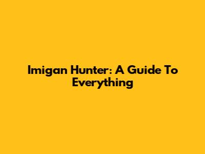 Imigan Hunter: A Guide To Everything