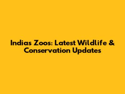 India's Zoos: Latest Wildlife & Conservation Updates