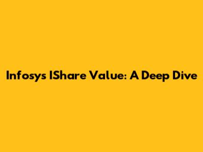Infosys IShare Value: A Deep Dive