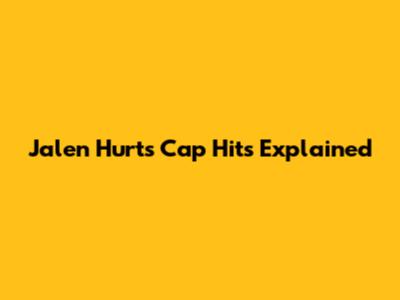 Jalen Hurts' Cap Hits Explained
