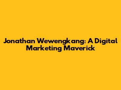 Jonathan Wewengkang: A Digital Marketing Maverick