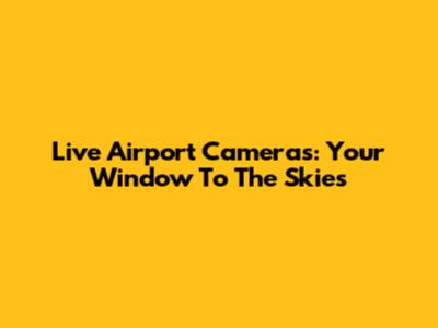 Live Airport Cameras: Your Window To The Skies