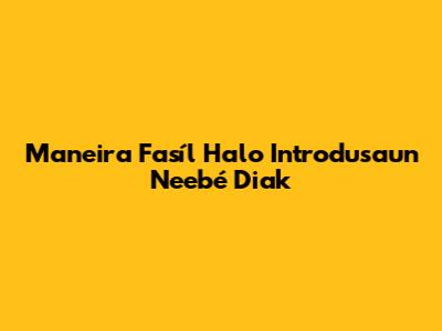 Maneira Fasíl Halo Introdusaun Ne'ebé Di'ak