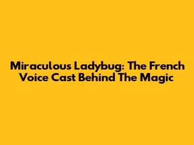 Miraculous Ladybug: The French Voice Cast Behind The Magic