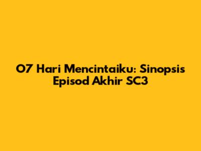 O7 Hari Mencintaiku: Sinopsis Episod Akhir SC3