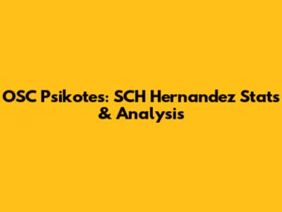 OSC Psikotes: SCH Hernandez Stats & Analysis