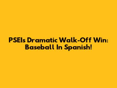 PSEI's Dramatic Walk-Off Win: Baseball In Spanish!