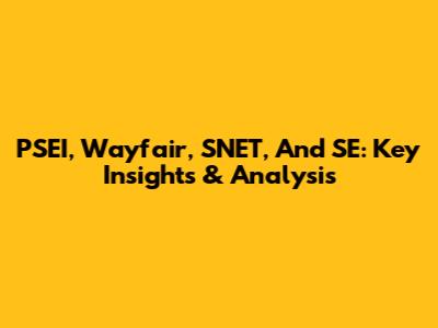 PSEI, Wayfair, SNET, And SE: Key Insights & Analysis
