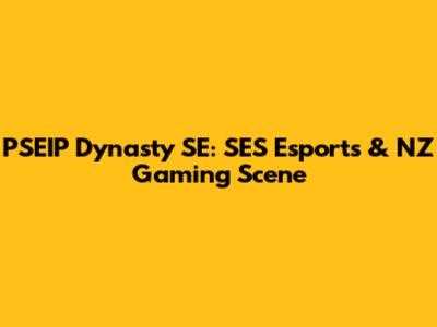 PSEIP Dynasty SE: SES Esports & NZ Gaming Scene