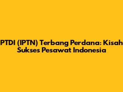 PTDI (IPTN) Terbang Perdana: Kisah Sukses Pesawat Indonesia