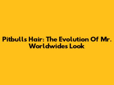 Pitbull's Hair: The Evolution Of Mr. Worldwide's Look