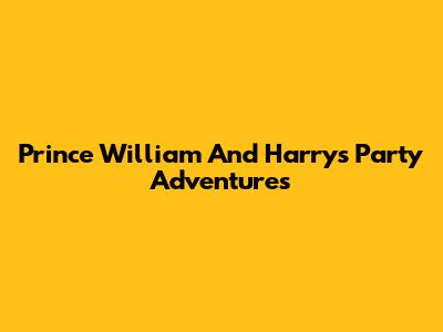 Prince William And Harry's Party Adventures