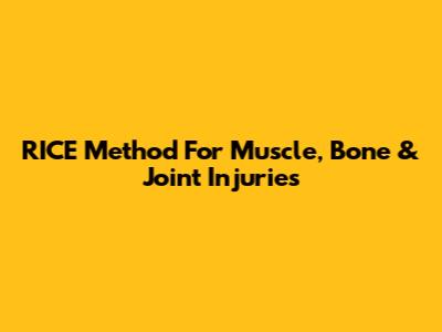 RICE Method For Muscle, Bone & Joint Injuries